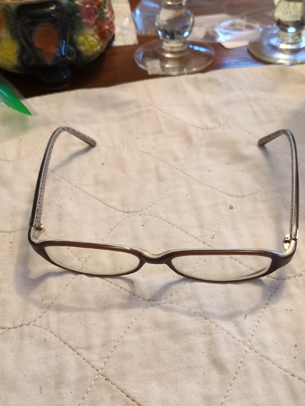 Coach Brown Metal Rectangle Glasses